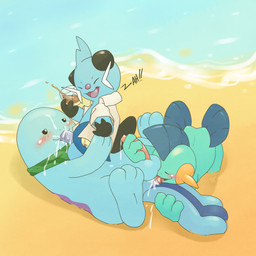 anal anthro anus ass_up balls beach beverage bodily_fluids butt clothed clothing cum cum_in_ass cum_in_mouth cum_inside cum_on_face cum_on_neckerchief cumshot detailed_background ejaculation eyes_closed felching fellatio genital_fluids genitals group group_sex handjob happy happy_sex holding_glass holding_object humanoid_genitalia humanoid_penis kerchief licking looking_at_another looking_at_partner lying male male/male mostly_nude neckerchief neckwear nude on_back on_front open_clothing open_mouth open_shirt open_topwear oral orgasm outside partially_clothed penile penis rimming sand sea seaside sex sex_on_the_beach shirt straddling tail tail_grab tapering_penis threesome tongue tongue_out topwear trio water argon_vile nintendo pokemon dewott generation_2_pokemon generation_3_pokemon generation_5_pokemon marshtomp pokemon_(species) quagsire 1:1 2018 digital_media_(artwork) hi_res