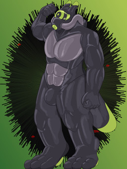 3_toes 5_fingers anthro bodysuit clothing digitigrade drone feet fingers flexing flexing_bicep gas_mask glistening glistening_body hypnosis hypnotic_visor latex latex_clothing machine male mask mind_control muscular null_bulge paws screen screen_face simple_background skinsuit solo tight_clothing toes tube_in_mouth onomanu robot robot_anthro synth_(vader-san) 3:4 absurd_res digital_drawing_(artwork) digital_media_(artwork) hi_res