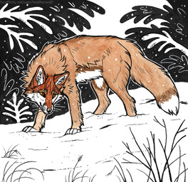 ambiguous_feral ambiguous_gender black_nose brown_body brown_eyes brown_fur brown_tail cheek_tuft dipstick_tail facial_tuft feral fur glistening glistening_eyes grass markings mouth_closed neck_tuft outside plant pupils slit_pupils snow solo tail tail_markings tuft whiskers white_body white_fur heatherwolf canid canine fox mammal