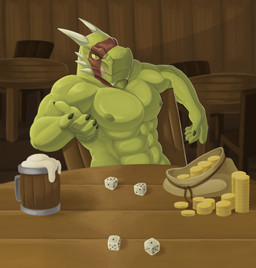 alcohol beverage chair claws coin d6 dice furniture gold_(metal) gold_coin green_body green_nipples green_scales horn inside licking licking_lips licking_own_lips looking_at_viewer male muscular muscular_male nipples nude pecs scales self_lick sitting solo table tongue tongue_out yellow_sclera ahnik conditional_dnp microsoft the_elder_scrolls argonian reptile scalie 2018 absurd_res hi_res