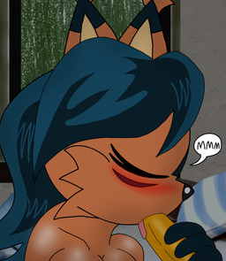 anthro big_breasts black_hair black_nose blush breasts brown_body dialogue duo fellatio female fur genitals green_eyes hair holding_penis humanoid_genitalia humanoid_penis male male/female moan nude oral oral_penetration penetration penile penis sex speech_bubble text tongue tongue_out mastermochikun weebmochi69 yaboiskywardmochi1998 archie_comics sega sonic_the_hedgehog_(archie) sonic_the_hedgehog_(comics) sonic_the_hedgehog_(series) miles_prower nicole_the_lynx canid canine digital_creature felid feline fox lynx mammal absurd_res digital_media_(artwork) english_text hi_res