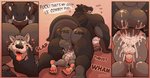 2020 4_toes 5_fingers anal anal_penetration anthro anthro_on_anthro anthro_penetrated anthro_penetrating anthro_penetrating_anthro backsack ball_size_difference balls beard big_balls big_butt big_dom_small_sub big_muscles big_penis black_body bodily_fluids breath butt butt_tattoo canid canine canis comic cross-eyed cum cum_in_ass cum_inside cum_on_balls cum_on_butt cum_on_leg cum_on_penis cum_on_perineum cum_while_penetrated dialogue dinosaur dirty_talk dominant drooling duo ejaculation english_text erection facial_hair feet fingers flint_westwood fucked_silly fur genital_fluids genitals goatee grey_body grey_fur hands-free heart_symbol hi_res huge_balls huge_butt huge_muscles huge_penetration huge_penis humanoid_genitalia humanoid_penis looking_pleasured lying male male/male male_on_bottom male_on_top male_penetrated male_penetrating male_penetrating_male mammal motion_lines multicolored_body multicolored_fur muscular muscular_anthro muscular_male nude on_bottom on_front on_top onomatopoeia open_mouth open_smile pawpads penetration penile penile_penetration penis penis_size_difference perineum profanity reptile ridiculous_fit rough_sex saliva scalie sex sideburns size_difference smile soles sound_effects tattoo teeth text text_on_body themongrel theropod thick_thighs toes tongue tongue_out two_tone_body two_tone_fur tyrannosaurid tyrannosauroid tyrannosaurus tyrannosaurus_rex verbal verbal_domination white_body white_fur will_(wolf1554) wolf