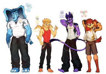 anthro athletic athletic_anthro athletic_male back_wings barefoot big_ear blonde_hair blue_body blue_hair book bottomwear clothing cocky_smile ear_piercing feet gesture group hair hand_gesture jacket jewelry long_tail male necklace orange_body orange_hair oversized_bottomwear oversized_clothing oversized_pants pants piercing proboscis_(anatomy) purple_body purple_hair redesign shirt shorts sleveless_shirt smile tail talons thumbs_up toes topwear trunk_(anatomy) wings yellow_body meteorii556 mob_entertainment poppy_playtime smiling_critters bubba_bubbaphant catnap_(poppy_playtime) dogday_(poppy_playtime) kickinchicken avian bird canid canine canis chicken domestic_cat domestic_dog elephant elephantid felid feline felis galliform mammal phasianid proboscidean hi_res