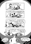 anthro bed bedding blanket cheating_husband clothing dialogue duo furniture hug intersex male markings pillow plushie scar shirt sleeping striped_markings striped_tail stripes tail tail_markings teeth text topwear dragonweirdo cyberconnect2 ikea little_tail_bronx solatorobo blahaj elh_melizee red_savarin canid caninu felid felineko mammal absurd_res black_and_white comic english_text hi_res monochrome trans_(lore) trans_man_(lore)