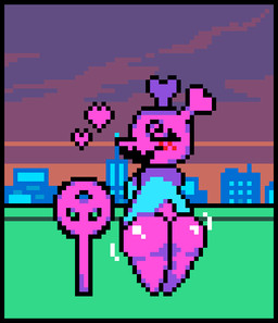 anthro armless big_butt black_border border butt female heart_symbol solo spiral spiral_eyes starritynights08 deltarune undertale_(series) darkner humanoid virovirokun digital_media_(artwork) pixel_(artwork)