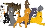 ambiguous_gender angry black_body black_fur black_inner_ear_fluff blue_eyes brown_body brown_fur clenched_teeth digitigrade ears_down eyebrows feral fur green_eyes grey_inner_ear_fluff grey_nose group head_tuft inner_ear_fluff orange_body orange_eyes orange_fur paws pivoted_ears simple_background sitting smile standing striped_body striped_fur stripes tail tan_body tan_fur teeth tuft white_background white_body white_fur white_inner_ear_fluff yellow_body yellow_eyes yellow_fur sebdoggo warriors_(book_series) bluestar_(warriors) brokenstar_(warriors) firestar_(warriors) graystripe_(warriors) lionheart_(warriors) ravenpaw_(warriors) spottedleaf_(warriors) tigerstar_(warriors) yellowfang_(warriors) calico_cat domestic_cat felid feline felis mammal tabby_cat 2008 aliasing digital_drawing_(artwork) digital_media_(artwork) flat_colors microsoft_paint_(artwork) female_(lore) male_(lore)