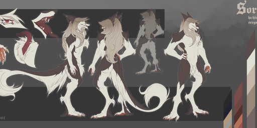 andromorph anthro blonde_hair brown_body brown_fur clitoral_hood ear_piercing fur genitals hair intersex long_hair male multicolored_body multicolored_fur open_mouth piercing prehensile_clitoral_hood solo standing tail tail_tuft teeth tongue tongue_out tongue_piercing tuft vulva white_body white_fur clear-robot soren_(clear-robot) sergal hi_res model_sheet trans_(lore) trans_man_(lore)