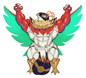 abs anthro biceps big_muscles bulge clothing detailed_bulge feathered_wings feathers heel jockstrap luxury_ball male mask muscular muscular_anthro muscular_male pokeball pokeball_clothing pokeball_underwear short_stack solo sports_mask sportswear underwear wings wrestler wrestling_mask tiburalgo nintendo pokemon avian generation_9_pokemon mega_evolution mega_hawlucha pokemon_(species) hi_res