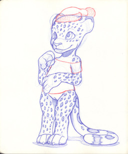 4_fingers 4_toes anthro bottomless christmas_clothing christmas_headwear clothed clothing feet female fingers genitals hat headgear headwear holidays santa_hat shirt simple_background solo standing toes topwear vulva white_background young young_anthro young_female sogaroth christmas felid leopard mammal pantherine 2022 5:6 blue_and_white guide_lines hi_res monochrome spot_color