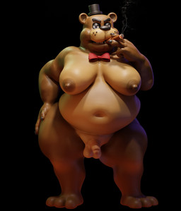 3_toes 4_fingers anthro areola balls belly big_belly big_butt big_moobs black_background black_eyelids blue_eyes blush bow_tie brown_areola brown_body brown_nipples brown_skin butt cigar circumcised clothing erection feet fingers front_view fur genitals glistening glistening_belly glistening_body glistening_eyes glistening_genitalia glistening_moobs glistening_nipples glistening_penis glistening_skin half-closed_eyes hand_on_butt hand_on_hip hat headgear headwear holding_cigar holding_object huge_belly huge_butt huge_moobs huge_thighs humanoid_genitalia humanoid_penis light looking_at_viewer machine male menancing moobs multicolored_body multicolored_skin nails narrowed_eyes navel nipples nude obese obese_anthro obese_male open_mouth overweight overweight_anthro overweight_male penis red_bow_tie sharp_nails simple_background small_penis smoke smoking smoking_cigar smug smug_face solo standing tan_balls tan_body tan_fur tan_penis tan_skin thick_thighs toes top_hat two_tone_body two_tone_skin white_sclera snips456fur five_nights_at_freddy's scottgames freddy_(fnaf) animatronic bear mammal robot 2025 3d_(artwork) absurd_res colored detailed digital_media_(artwork) full-length_portrait hi_res lighting portrait shaded