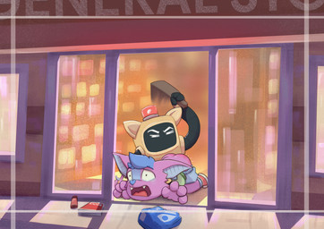 anthro bodily_fluids butt_slap caught_in_the_act machine male paddle revenge slap spank_marks spanking tears young sqwek felix_(crinklebat) bat mammal robot hi_res