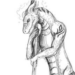 anthro leaning male melee_weapon polearm simple_background solo staff sun tattoo weapon white_background rocza mythology dragon mythological_creature mythological_scalie scalie 1:1 low_res monochrome thumbnail