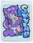 animal_plushie anthro blush bottle cat_plushie clean_diaper clothed clothing container diaper diaper_only dual_holding holding_bottle holding_container holding_object holding_plushie male plushie solo tail topless wearing_diaper young young_anthro spiffy_fox_kili skylar_wing zander_oro canid canine canis inanimate_object mammal wolf 2010 character_badge_(artwork)