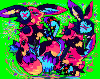:< ambiguous_gender anthro bright_colors claws fangs frown fur gagging green_background heart_(marking) heart_symbol markings scut_tail short_tail simple_background solo sparklefur stitch_(sewing) tail teeth vomiting x_eye zipper jackrabbit_(artist) ciel_(jackrabbit) hare hybrid lagomorph leporid mammal patchwork_creature rabbit undead zombie colorful_theme digital_media_(artwork) microsoft_paint_(artwork) shaded