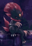 ambiguous_gender anthro featureless_crotch looking_at_viewer outside red_eyes short short_anthro snow snowing solo text haychel third-party_edit nintendo pokemon generation_4_pokemon pokemon_(species) weavile digital_media_(artwork) url