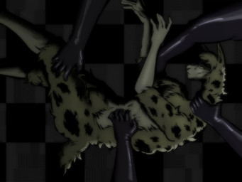 anthro asphyxiation black_background checkered choking clothing eyewear glasses gloves hand_on_neck handwear latex male nude simple_background solo vent_art jameslewis g_jamez alpaca camelid mammal hi_res