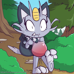 amniotic_fluid anthro backpack bodily_fluids female forest genital_fluids genitals labor nude outside plant pregnant pregnant_female solo thin_legs thin_thighs tree underage_pregnancy vulva water_breaking young young_anthro fuf nintendo pokemon alolan_form alolan_meowth generation_7_pokemon pokemon_(species) regional_form_(pokemon) 1:1 hi_res