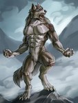 anthro blue_eyes challenge hill male scar solo tail nightarm mythology rakan canid canine mammal mythological_canine mythological_creature werecanid werecanine werecreature werewolf 2022 3:4 absurd_res digital_media_(artwork) hi_res