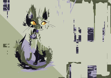 :< abstract_background ambiguous_gender brown_body brown_fur brown_tail feral fur looking_aside orange_eyes sitting solo tail yellow_sclera naircat domestic_cat felid feline felis mammal 2017 digital_drawing_(artwork) digital_media_(artwork) full-length_portrait microsoft_paint_(artwork) portrait