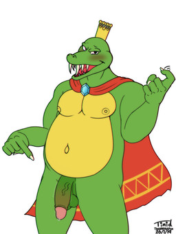 5_fingers anthro areola armor balls beckoning bedroom_eyes belly bloodshot_eyes blush bottomless cape cape_only claws clothed clothing crown diamond_(gem) fangs finger_claws fingers gem genitals gesture green_body green_scales hand_gesture headgear humanoid_genitalia humanoid_penis king looking_at_viewer male mostly_nude musclegut muscular muscular_anthro muscular_male narrowed_eyes navel nipples non-mammal_balls nude open_mouth open_smile outie_navel overweight overweight_anthro overweight_male penis pink_tongue pointing royalty scales seductive sharp_teeth simple_background smile solo teeth tongue vein veiny_penis white_background white_claws yellow_areola yellow_nipples timidwithapen donkey_kong_(series) nintendo king_k._rool crocodilian kremling reptile scalie 2019 3:4 dated digital_media_(artwork) hi_res signature