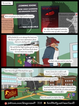 3_panel_comic advertisement anthro barefoot black_horn brown_hair building bulletin clothed clothing coat courtyard dialogue feet female fur furaffinity_logo green_eyes grey_body grey_fur group hair hoodie horn male outside page_number path patreon_logo poster red_body red_eyes red_fur school sculpture shadow shirt sign silhouette speech_bubble statue tan_body tan_fur text time_skip topwear university walking white_clothing white_shirt white_topwear rimentus european_mythology furaffinity mythology patreon background_character coalt kharl_(rimentus) canid canine canis dragon furred_dragon furred_scalie mammal mythological_creature mythological_scalie scalie western_dragon winged_dragon wingless_dragon wolf comic english_text hi_res multiple_scenes url