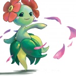 blush female flower green_eyes head_flower looking_at_viewer not_furry petals plant pseudo_bottomwear pseudo_clothing pseudo_skirt simple_background smile solo white_background naname-mae nintendo pokemon bellossom elemental_creature flora_fauna generation_2_pokemon humanoid pokemon_(species) 1:1