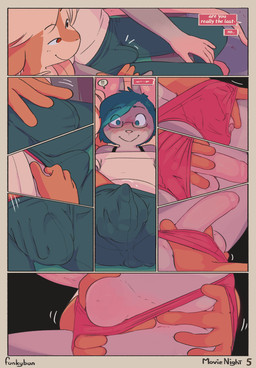 anal anal_fingering anthro balls becoming_erect bulge electronics erection eyewear female female_fingering female_fingering_male femboy fingering furniture genitals glasses grope male male_fingered page_number penis sex sofa stealth_sex television text title conditional_dnp funkybun cassandra_(funkybun) emil_(funkybun) lily_(funkybun) sophie_(funkybun) bovid caprine goat lagomorph leporid mammal mouse murid murine mustelid otter rabbit rodent artist_name comic english_text hi_res trans_(lore)