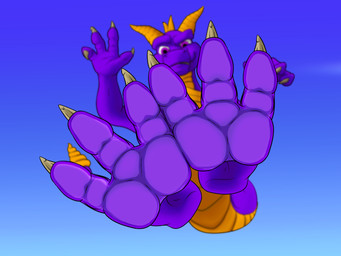 3_toes 4_fingers against_surface anthro barefoot blue_background claws countershading feet feral fingers foot_fetish foot_focus glass hindpaw horn looking_at_viewer low-angle_view male membrane_(anatomy) membranous_wings multicolored_body multicolored_scales on_glass paws purple_body purple_eyes purple_scales purple_tail scales simple_background sky soles solo tail toe_claws toes two_tone_body two_tone_scales wings worm's-eye_view yellow_body yellow_horn yellow_scales diablo_the_rex activision european_mythology mythology spyro_the_dragon spyro dragon mythological_creature mythological_scalie scalie western_dragon digital_media_(artwork) hi_res
