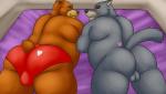 anthro backsack balls butt clothing duo fur genitals grey_body grey_fur male nude overweight raised_tail sheriff tail take_your_pick underwear thevillager disney robin_hood_(disney) little_john sheriff_of_nottingham bear canid canine canis mammal wolf