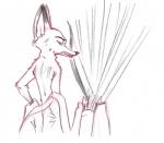 2016 anthro arrow_(weapon) asian_clothing black_nose bow_(weapon) canid canine clothing dipstick_ears disney ear_markings east_asian_clothing fangs fox hi_res japanese_clothing ky-jane looking_aside looking_at_viewer male mammal mulan_(1998) multicolored_ears nick_wilde quiver_(object) ranged_weapon red_fox signature simple_background solo teeth traditional_media_(artwork) true_fox undressing watermark weapon white_background zootopia