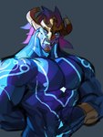 anthro blue_body blue_scales hair male muscular muscular_anthro muscular_male pink_hair scales solo voidyuga league_of_legends mythology riot_games tencent aurelion_sol_(lol) celestial_dragon dragon mythological_creature mythological_scalie scalie 2024 3:4 colored hi_res