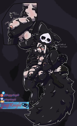 absorption_vore anthro balls breasts corruption ear_penetration genitals growth gynomorph intersex male mask merging nipples pawpads paws penetration penis piercing raised_leg tail urethral urethral_penetration vore trapknight changed_(video_game) puro_(changed) canid canine goo_creature mammal hi_res