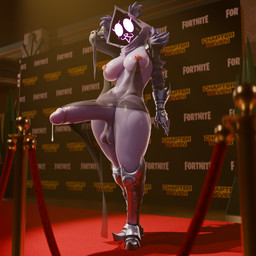 anthro armor balls bear_ears big_balls big_breasts big_penis bodily_fluids boots breasts clothing dress erection erection_under_clothing exhibitionism exposed_breasts footwear gauntlets genital_fluids genitals glans glistening glistening_body glistening_breasts glistening_genitalia glistening_glans glistening_penis glistening_thighs gloves gynomorph handwear hoodie huge_penis humanoid_genitalia humanoid_penis hyper hyper_genitalia hyper_penis intersex leaking_precum linked_nipples linked_piercing looking_at_viewer mostly_nude mostly_nude_anthro mostly_nude_gynomorph mostly_nude_intersex nipple_piercing nipple_ring_dress nipples penis piercing pink_nipples posing_for_picture precum public public_exposure purple_balls purple_body purple_breasts purple_glans purple_penis red_carpet shoes solo surprised thick_thighs topwear translucent translucent_clothing translucent_dress ogtamarindo shachath3d_(modeler) epic_games fortnite nipple_piercing_dress chappell_roan raven_team_leader bear mammal 1:1 3d_(artwork) absurd_res digital_media_(artwork) hi_res