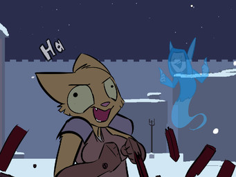 anthro bouncing_breasts breast_jiggle breasts clothing duo female fur gesture ghost_tail hand_gesture jiggling laugh magic snow solo_focus telekinesis text thumbs_up translucent translucent_body yellow_body yellow_eyes yellow_fur josycid bethesda_game_studios microsoft oblivion prequel_adventure the_elder_scrolls aggy_(prequel) katia_managan felid ghost khajiit mammal spirit 2d_animation 4:3 animated english_text motion_tweening