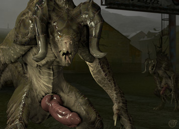 animal_genitalia animal_penis anthro big_penis claws duo erection fangs feral genital_slit genitals horn knot male nude outside penis semi-anthro solo_focus teeth tongue averyhyena fallout microsoft deathclaw monster scalie 2017 3d_(artwork) digital_media_(artwork) source_filmmaker_(artwork)