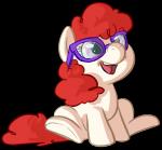 eyewear female glasses hair happy open_mouth red_hair simple_background smile solo transparent_background unknown_artist friendship_is_magic hasbro my_little_pony twist_(mlp) earth_pony equid equine horse mammal pony alpha_channel