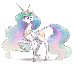 back_wings crown cutie_mark feathered_wings feathers female feral fetlocks fur hair headgear hooves horn long_hair long_horn multicolored_hair multicolored_tail purple_eyes rainbow_hair rainbow_tail raised_hoof simple_background smile solo tail unguligrade white_background white_body white_fur wings king-kakapo friendship_is_magic hasbro my_little_pony mythology princess_celestia_(mlp) equid equine mammal mythological_creature mythological_equine winged_unicorn 2015