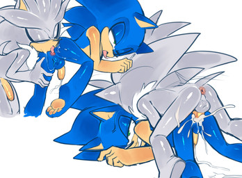 anal anal_penetration anthro ass_up backsack balls blue_body bodily_fluids butt cum cum_from_ass cum_in_ass cum_inside cumshot doggystyle duo ejaculation eyes_closed feet foreskin from_behind_position genital_fluids genitals green_eyes grey_body humanoid_genitalia humanoid_penis male male/male male_penetrated male_penetrating male_penetrating_male male_rimming_male mounting one_eye_closed oral pawpads penetration penile penile_penetration penis penis_in_ass precum rimming saliva saliva_string sex tail tail_motion tailwag toes tongue tongue_out mayghely sega sonic_the_hedgehog_(series) silver_the_hedgehog sonic_the_hedgehog eulipotyphlan hedgehog mammal 2026 digital_drawing_(artwork) digital_media_(artwork) hi_res