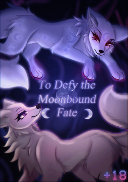 blue_body blue_fur duo female feral fur fur_markings jewelry logo markings moon moon_(marking) necklace pink_body pink_fur purple_eyes red_eyes scar smile astralia selenya_(astralia) sylvia_(astralia) canid canine fox mammal cover hi_res