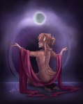 ambiguous_gender anthro blue_eyes brown_body brown_fur brown_hair cosmic femboy fur hair hooves long_ears long_hair looking_back nude short_hair short_tail small_nose solo tail white_body white_fur white_hair nyrox_(artist) unak_stryx deer faun humanoid mammal satyr absurd_res hi_res