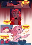 alternate_universe apple blood blue_eyes bodily_fluids cooking female feral food fruit fur hair happy hooves kitchen pink_body pink_fur pink_hair plant simple_background singing sink smile solo text sinful_pie cupcakes_(mlp_fanfic) friendship_is_magic hasbro my_little_pony pinkie_pie_(mlp) earth_pony equid equine horse mammal pony 2025 absurd_res colored comic digital_drawing_(artwork) digital_media_(artwork) english_description english_text hi_res shaded traditional_media_(artwork)