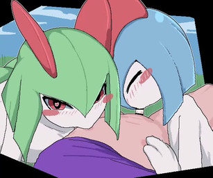 2_horns 3_fingers ambiguous_focus ambiguous_gender ambiguous_on_human audible_ejaculation audible_swallowing blinking blowjob_face blue_hair blush blush_lines blush_stickers bodily_fluids butt censor_bar clothing cloud cloudy_sky consistent_pov cum cum_in_mouth cum_inside drinking drinking_cum eyelashes eyes_closing faceless_character faceless_human faceless_male fellatio field fingers first_person_view front_view genital_fluids genitals green_butt green_hair group group_sex hair head_horn heart_eyes heart_pupils heart_symbol horn human_on_humanoid human_penetrating human_penetrating_humanoid human_pov humanoid_genitalia humanoid_penetrated humanoid_penis interspecies leg_twitch looking_at_another looking_at_partner looking_at_viewer loving_gaze male male/ambiguous male_pov nipple_fetish nipple_play nipple_suck not_furry one_eye_obstructed oral oral_penetration orgasm outside outside_sex penetration penile penis pokephilia pupils purple_clothing purple_shirt purple_topwear red_eyes red_horn saliva saliva_on_nipples saliva_on_penis sex shirt short short_hair short_humanoid side_view sky small_penis sucking swallowing_sound_effect symbol-shaped_pupils threesome topwear trio unusual_pupils white_body young sky_necko nintendo pokemon generation_3_pokemon human humanoid kirlia mammal pokemon_(species) shiny_pokemon 2026 6:5 animated censored loop seamless_loop short_playtime sound video