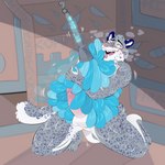 anthro aroused cleaning_tool feather_duster feathers laugh male solo tickle_torture tickling doctorbloxhams nej_plumen felid mammal pantherine snow_leopard 1:1 hi_res