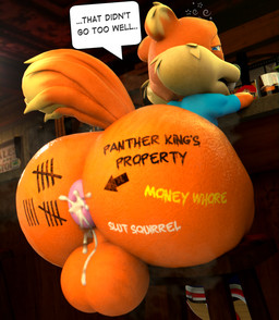 alcohol anthro anus balls bar_stool beverage big_tail blue_clothing bodily_fluids branded buckteeth butt clothing cum cum_in_ass cum_inside cum_on_balls dialogue drunk fur furniture genital_fluids genitals male musk musky_butt orange_body orange_fur puffy_anus solo stool substance_intoxication tail tally_marks tattoo teeth text whiskey doommusk conker's_bad_fur_day rareware conker mammal rodent sciurid tree_squirrel 3d_(artwork) absurd_res blender_(artwork) digital_media_(artwork) english_text hi_res