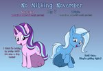 big_nipples big_teats cutie_mark duo female feral horn huge_teats hyper hyper_teats nipples teats text veiny_teats wapamario63 friendship_is_magic hasbro my_little_pony mythology no_nut_november starlight_glimmer_(mlp) trixie_(mlp) equid equine mammal mythological_creature mythological_equine unicorn absurd_res english_text hi_res meme