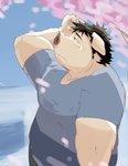 anthro belly blush clothing humanoid_hands kemono male outside overweight overweight_anthro overweight_male shirt solo topwear train_(artist) domestic_pig mammal suid suina sus_(pig) 2013