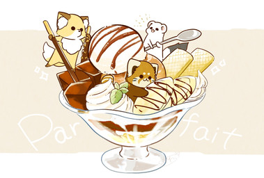 ambiguous_gender banana biped brown_body brown_fur candy chibi chocolate dessert dot_eyes feral food fruit fur group ice_cream micro parfait_(dessert) plant simple_eyes white_body white_fur shi_nominmin ailurid canid canine fox mammal mustelid musteline red_panda stoat true_musteline weasel 2020 hi_res