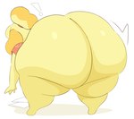 anthro bent_over big_butt bottomless butt clothed clothing exclamation_point female huge_butt huge_hips huge_thighs hyper hyper_butt leaning leaning_forward paper rear_view shirt solo standing thick_thighs topwear wide_hips yellow_body arizonathevixen animal_crossing nintendo isabelle_(animal_crossing) canid canine canis domestic_dog mammal shih_tzu toy_dog 2025 absurd_res hi_res