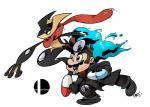 alternate_color anthro drugs duo long_tongue male pills tongue tongue_out justindurden dr._mario mario_bros nintendo pokemon super_smash_bros. dr._mario_(character) mario amphibian generation_6_pokemon greninja human mammal pokemon_(species) shiny_pokemon crossover