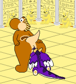 anal anal_penetration anal_vore anthro duo egyptian facesitting happy living_dildo living_sex_toy male male/male penetration sitting sitting_on_another sitting_on_knees tail tail_motion tailwag vore hkworks mario_bros nintendo yoshi animated digital_media_(artwork) pixel_(artwork) pixel_animation